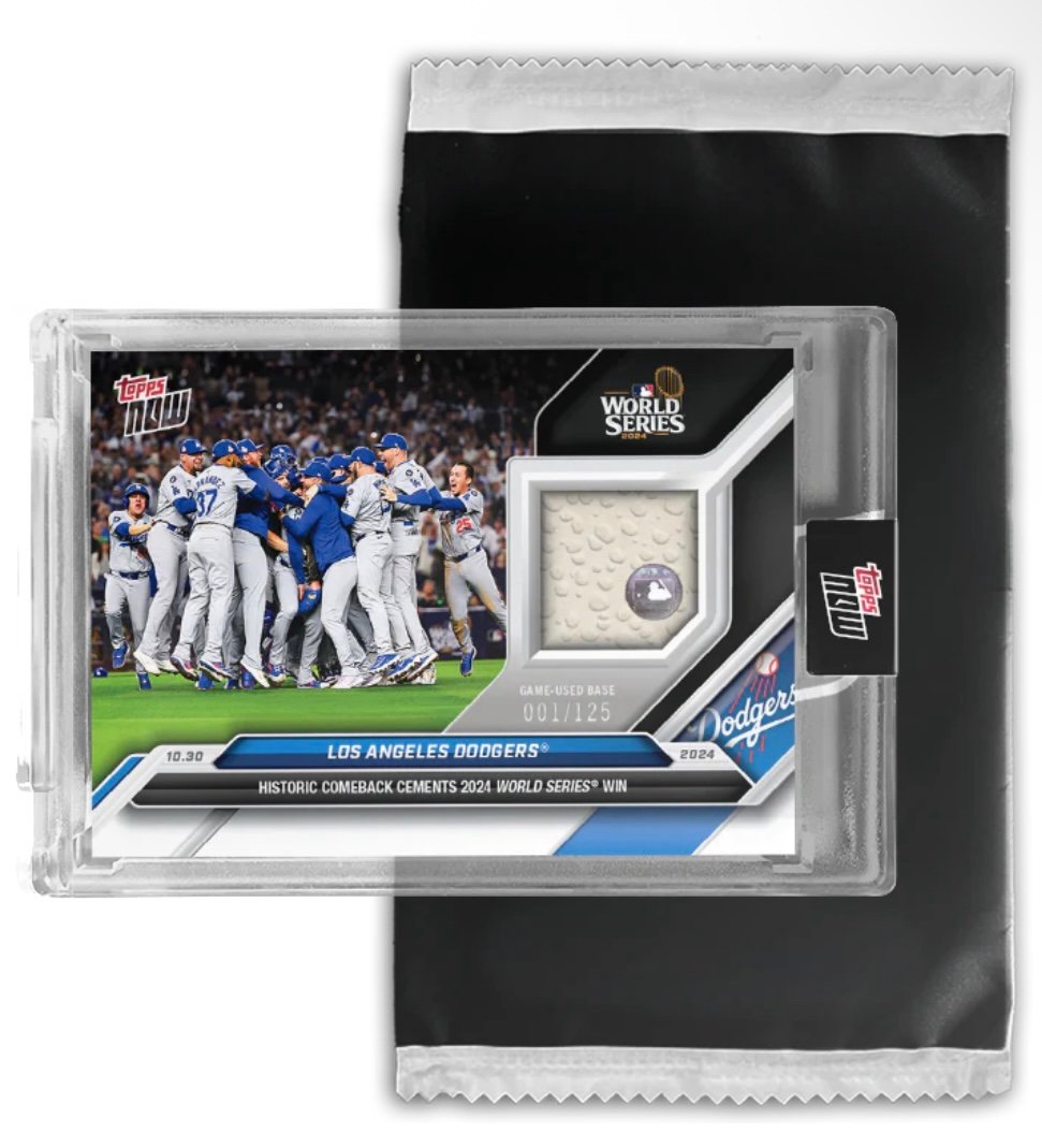 2024 World Series Los Angeles Dodgers game-used base relic Topps Now card sealed