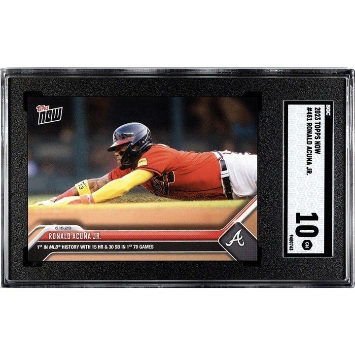 2023 Topps NOW Ronald Acuna Jr * SGC 10 History* 15 HR & 30 SB 1ST 70 Games #451