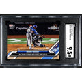 Freddie Freeman 2024 MLB Topps NOW trading card graded SGC 9.5, limited edition aluminum and card stock, featuring MLB record 6th straight World Series game with HR