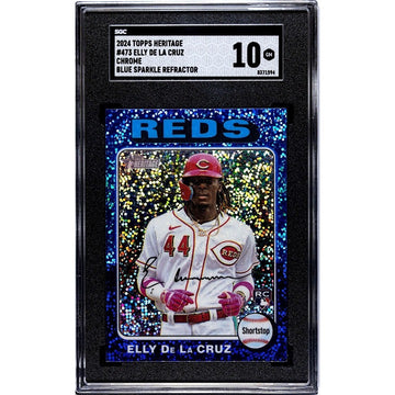 2024 Topps Heritage Elly De La Cruz RC Chrome Blue Sparkle Refractor #473 SGC 10