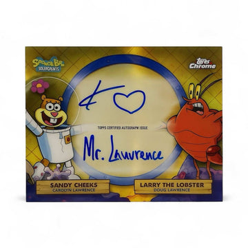 2025 Topps Chrome SpongeBob Sandy Cheeks and Larry the Lobster dual autograph card