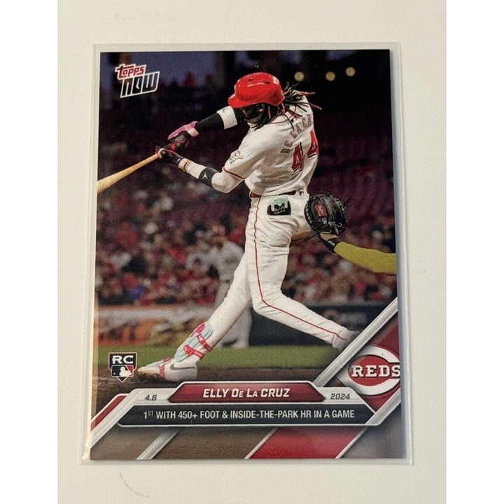 Elly De La Cruz-RC 2024 MLB TOPPS NOW #50 Record Setting 450+ 1st Inside Park HR
