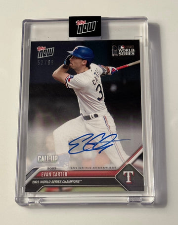 2023 Topps NOW World Series Evan Carter WS3-A On Card Auto 57/99  Sealed IN HAND