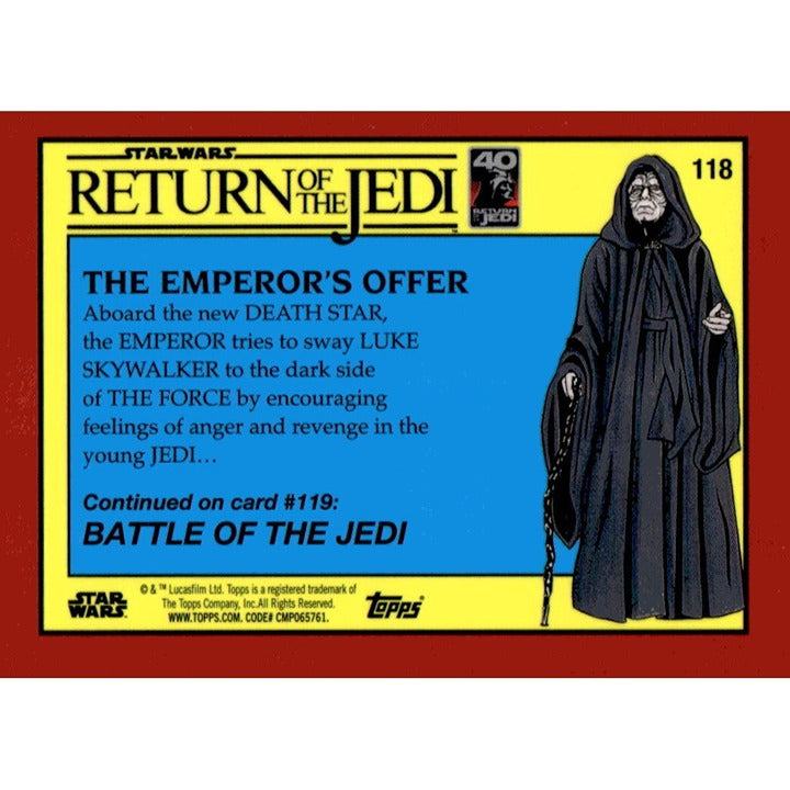 ROTJ Chrome 2023 ROTJ Red Chrome Sapphire The Emperor's Offer Card 69 Star Wars Collectible