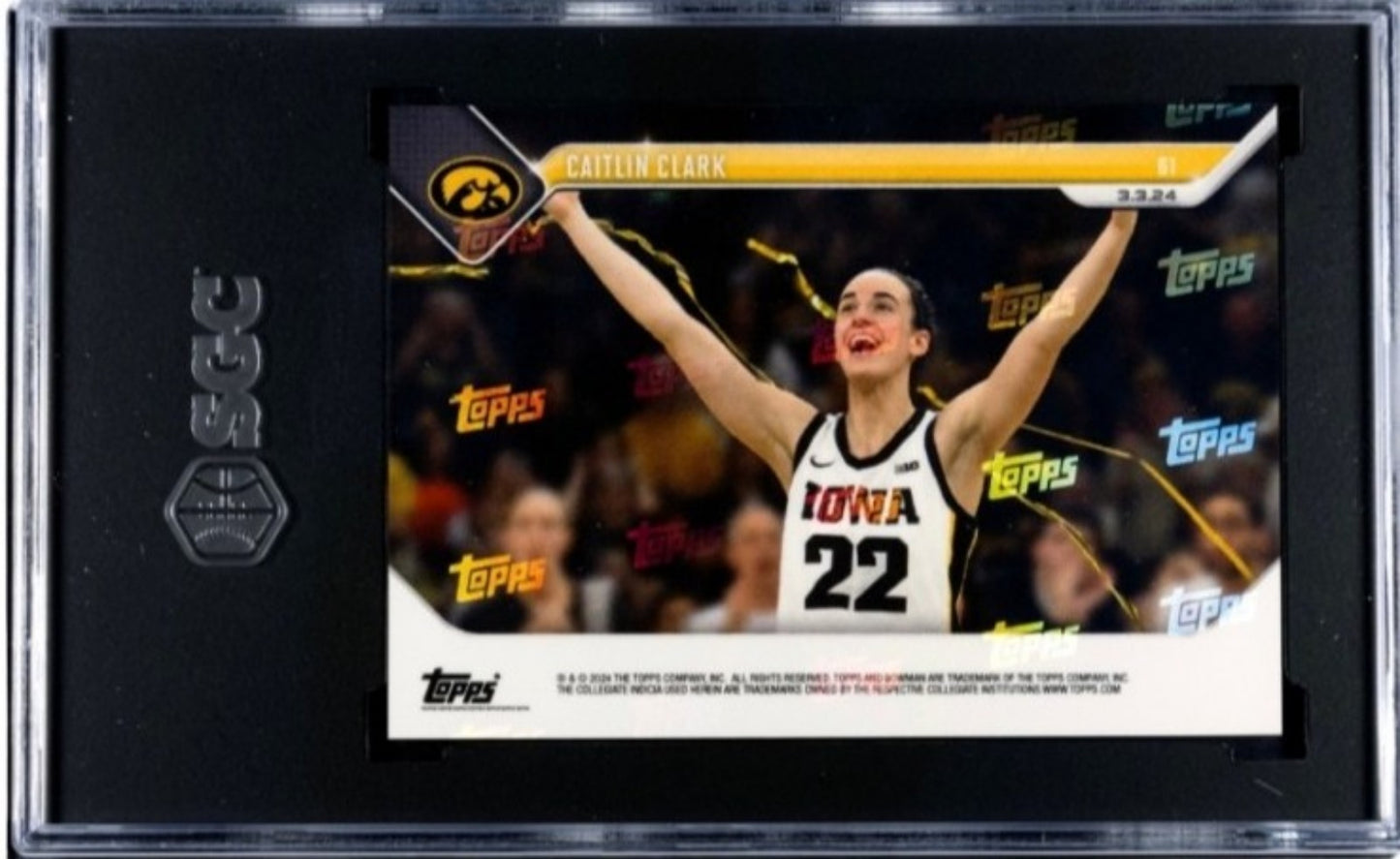 CAITLIN CLARK RC* ~ 2023-24 Bowman U Now Basketball #61 Iowa/WNBA Fever SGC 8.5