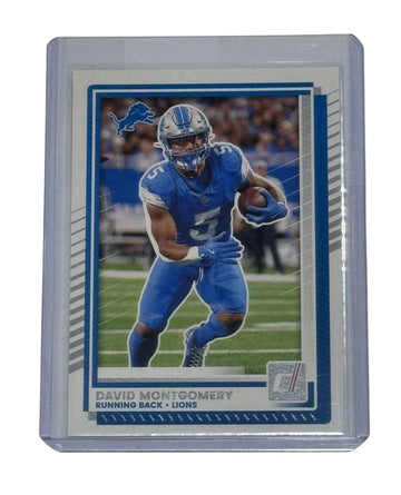 David Montgomery Mint 2025 Panini Donruss NFL Detroit Lions RB football card #159 in protective case