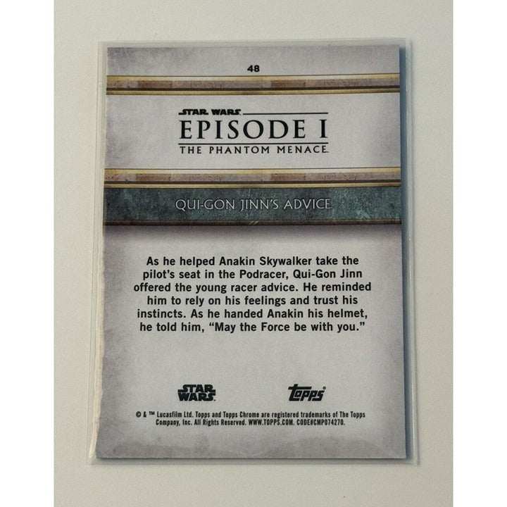 2024 Topps Chrome Sapphire Star Wars Episode I Qui-Gon Jinn trading card