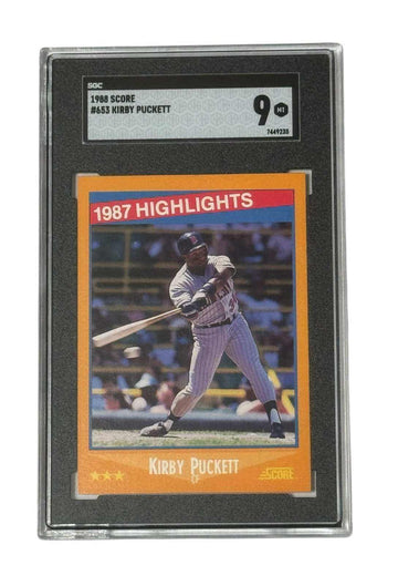 Kirby Puckett 1988 Score 1987 Highlights baseball card graded SGC 9 MINT in protective case