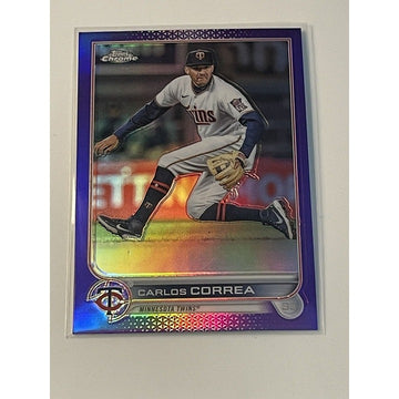 2023 Topps Chrome Carlos Correa Purple Refractor Card #USC98 MLB Minnesota Twins