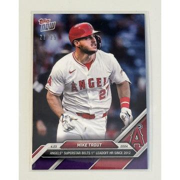 21/25 Mike Trout* Leadoff HR Since 2012 - 2024 MLB TOPPS NOW - MLB LA Angels 115