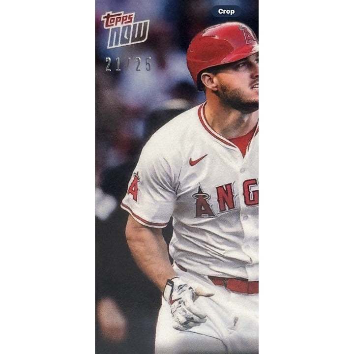 2024 Topps Now limited edition 21/25 Mike Trout MLB Angels baseball card leadoff home runs aluminum