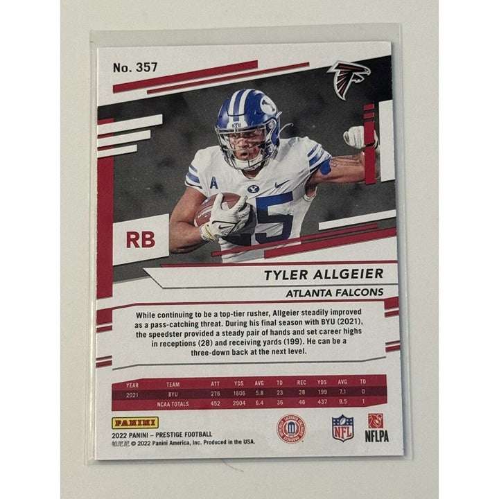 2022 Panini Prestige Tyler Allgeier Atlanta Falcons rookie football card