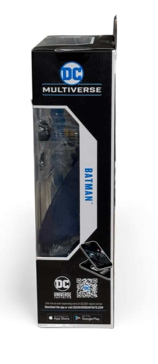 McFarlane DC Multiverse Batman Platinum Edition 7-inch action figure in blue and gray suit with 22 points of articulation in display packaging