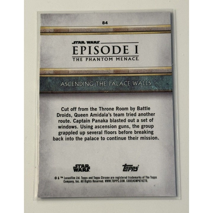 2024 Topps Chrome Sapphire Star Wars Phantom Menace 84 Ascending the Palace Wall