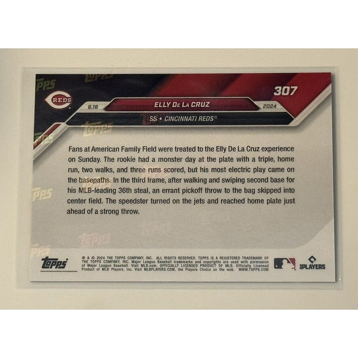 16/49 Elly De La Cruz RC* - 2024 MLB TOPPS NOW Reds Card 307 HIGHLIGHT-REEL RUN*