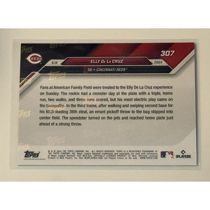 16/49 Elly De La Cruz RC* - 2024 MLB TOPPS NOW Reds Card 307 HIGHLIGHT-REEL RUN*