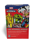 Marvel HeroClix ICONIX First Appearance Avengers sealed collectible box featuring Thor, Iron Man, Hulk, and Loki