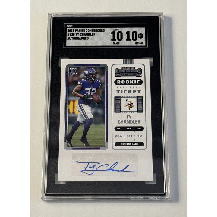 2022 Panini Contenders Ty Chandler TC Auto Rookie Ticket Football #230 - Vikings