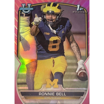 Ronnie Bell* 2022 Bowman Chrome U PINK REFRACTOR RC #22 WOLVERINES NFL 1st ROUND