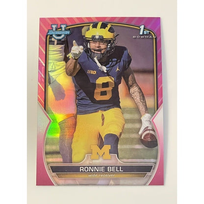 Ronnie Bell* 2022 Bowman Chrome U PINK REFRACTOR RC #22 WOLVERINES NFL 1st ROUND