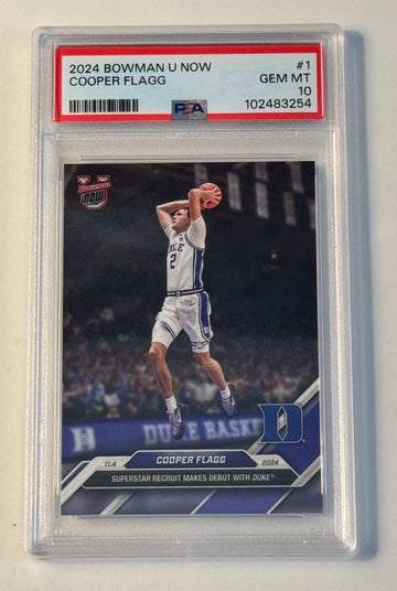 2024 BOWMAN U NOW Cooper Flagg RC Card PSA 10 Gem Mint #1 NBA Draft Pick Duke Dallas Mavericks