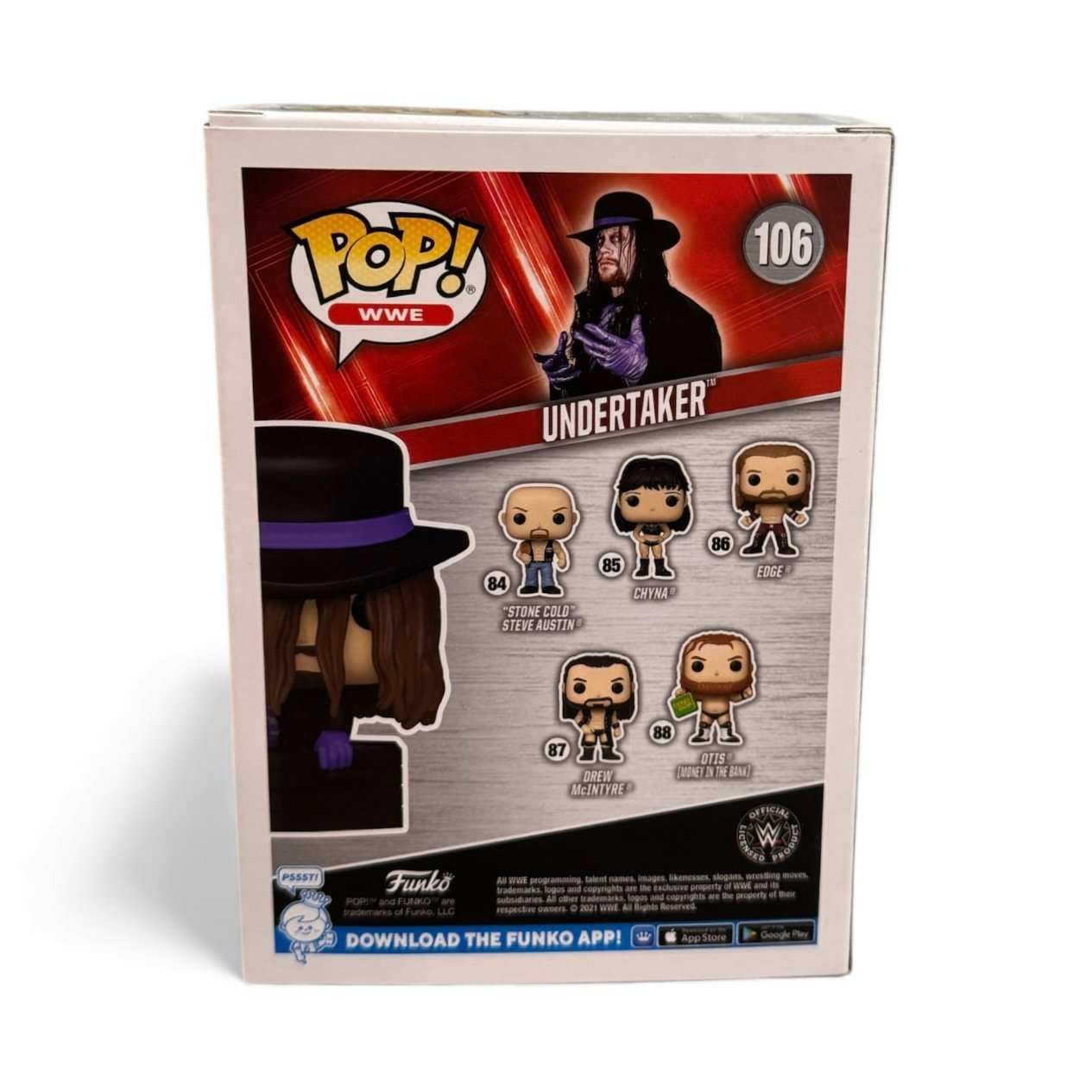 Limited Edition Funko POP WWE Undertaker #106 GameStop Exclusive collectible figure in original box with minor top-edge flaw