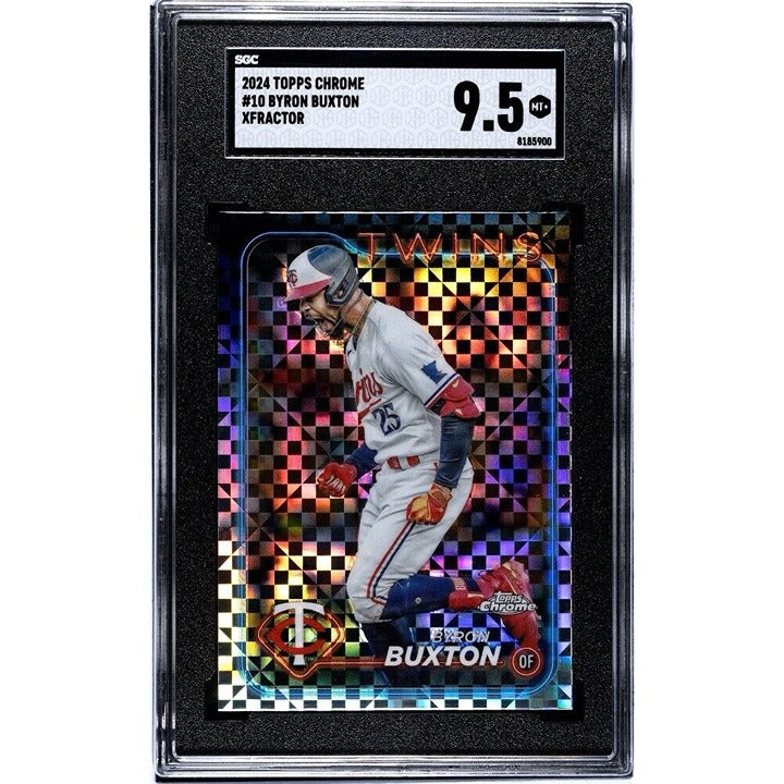 Byron Buxton* 2024 TOPPS CHROME X-FRACTORS Sparkle REFRACTOR MLB Twins - SGC 9.5