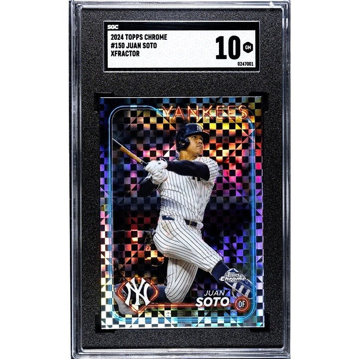 Juan Soto* REFRACTOR 2024 Topps Chrome Card #150 MLB NY Yankees Baseball SGC 10*