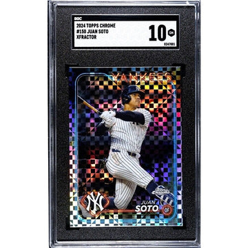 Juan Soto* REFRACTOR 2024 Topps Chrome Card #150 MLB NY Yankees Baseball SGC 10*
