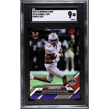 4/25* - 876 PR! - Carnell Tate RC* LIMITED 2024-25 Bowman U NOW OS-02 OS - SGC 9