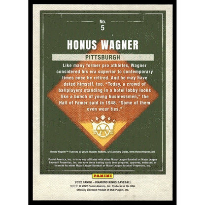 Honus Wagner - 2022 Panini Diamond Kings #5 Framed Plum - MLB Pittsburgh Pirates