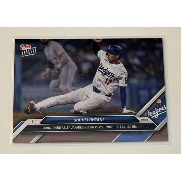 2024 MLB Topps NOW SHOHEI Ohtani 100 HRS & SBS Ties Ichiro - LA Dodgers Card 251