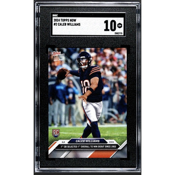 2024 Topps Now 1st Overall Debut Win Caleb Williams RC* NFL Bears Card #2 SGC 10