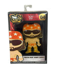 Funko Pop Pin WWE Macho Man Randy Savage enamel collectible in orange star gear packaging
