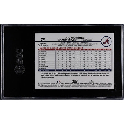 2024 Topps Chrome JP Martinez RC MLB Atlanta Braves Rookie Baseball #294 SGC 9.5