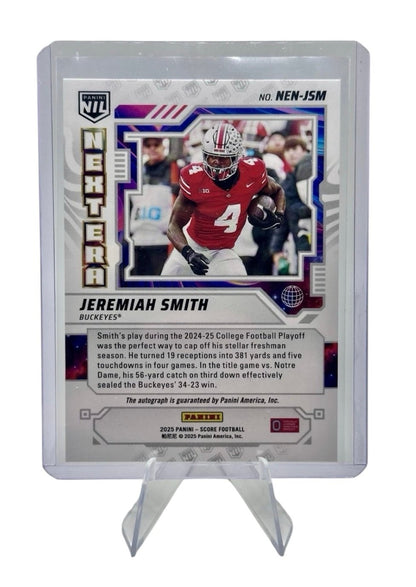 Jeremiah Smith RC AUTO* 2025 Panini Score Next Era NIL Card #NEN-JSM Ohio State