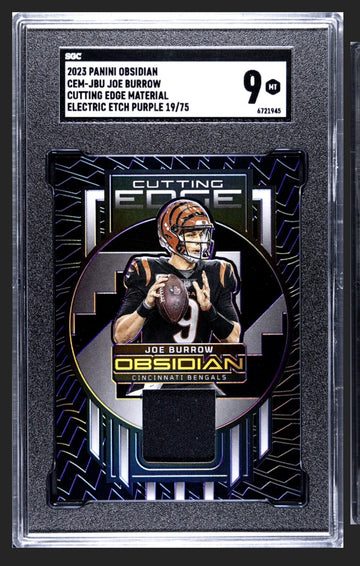 19/75* Joe Burrow 2023 Obsidian Cutting Edge Electric Jersey Patch Bengals SGC 9
