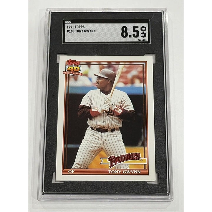 1991 Topps Tony Gwynn MLB San Diego Padres Vintage BB Card #180 - HOF - SGC 8.5*