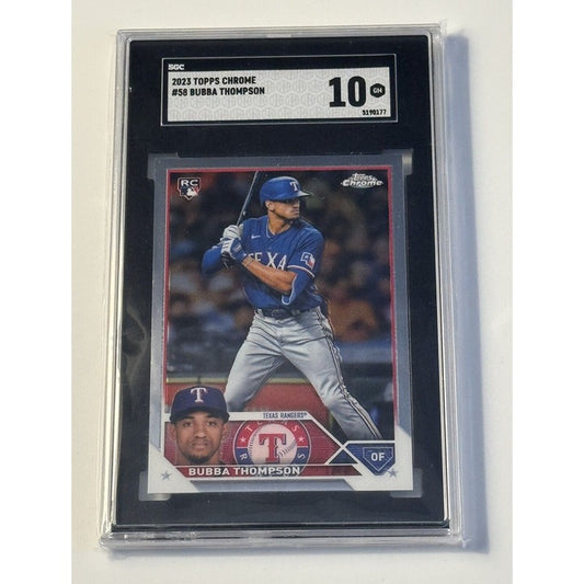 2023 Topps Chrome Bubba Thompson* RC MLB Texas Rangers Rookie Baseball Card #58*