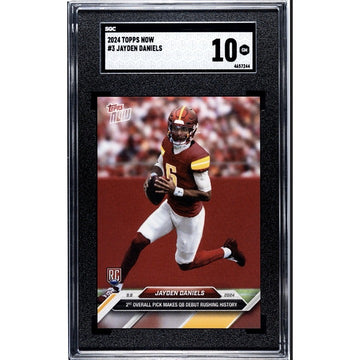 Jayden Daniels RC* - 2024 TOPPS NOW Football Debut Card 3 NFL Commanders! SGC 10