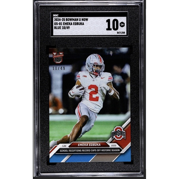 10/49* Emeka Egbuka RC ONLY 1206 PR! 2024-25 Bowman U NOW OS-01 HISTORIC SGC 10*