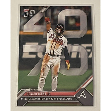 2023 Topps Now Ronald Acuna Jr. 1st Player 40/70 HR/SB Atlanta Braves - Card 927