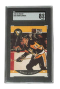 Mario Lemieux 1990-91 Pro Set Pittsburgh Penguins hockey card graded SGC 8 in protective case