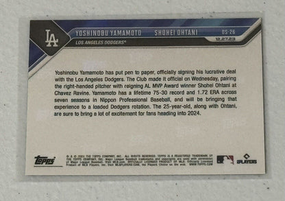 2 FOR 1* 2023 Topps Now #OS26 Yoshinobu Yamamoto/Shohe i Ohtani LA Dodgers STARS