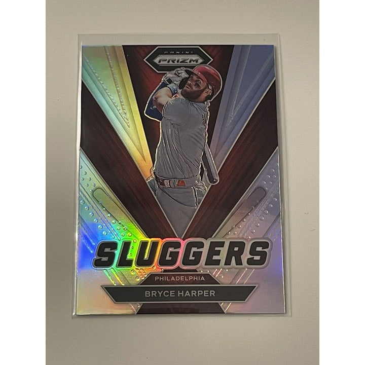 2022 Prizm Bryce Harper Sluggers Silver Prizm Refractor Card #SL-10 MLB Phillies
