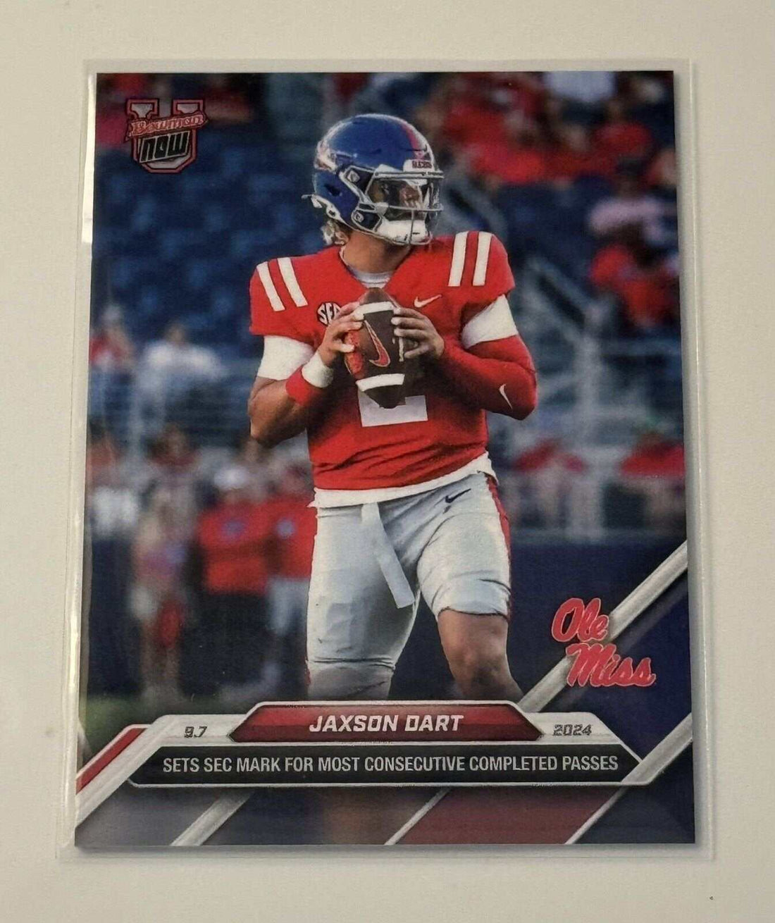 Jaxson Dart RC 2024 Bowman U Now Ole Miss Rookie Football Card #10 limited edition