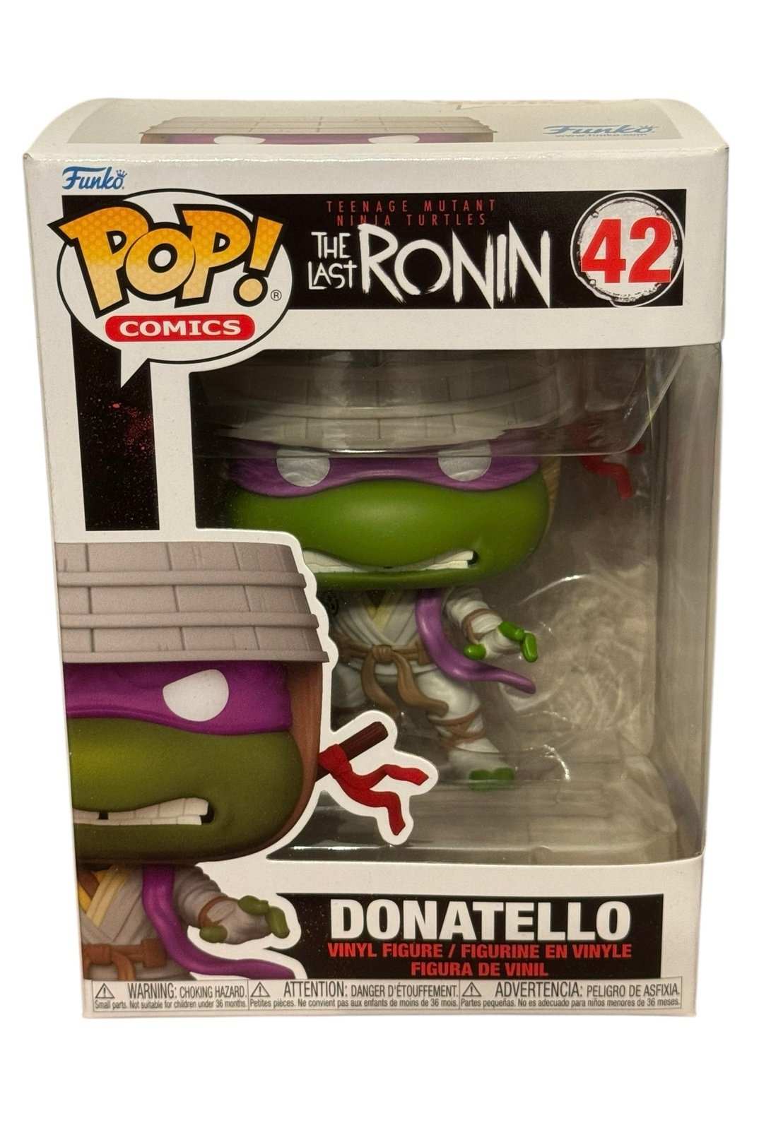 Funko Pop Comics Donatello vinyl figure from TMNT The Last Ronin with bandaged armor in mint condition box