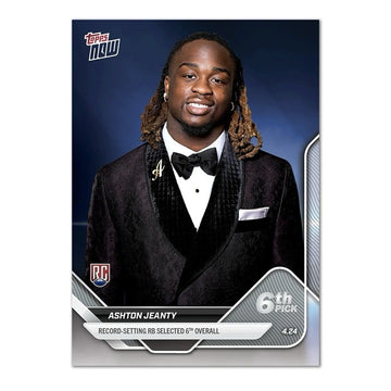 2025 Topps Now Ashton Jeanty Draft Night First Pro Rookie Card - 6th Overall D-2