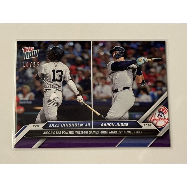 10/25 Jazz Chisholm Jr./Aaron Judge 2024 Topps Now MLB Yankees Card 490 PR: 2338