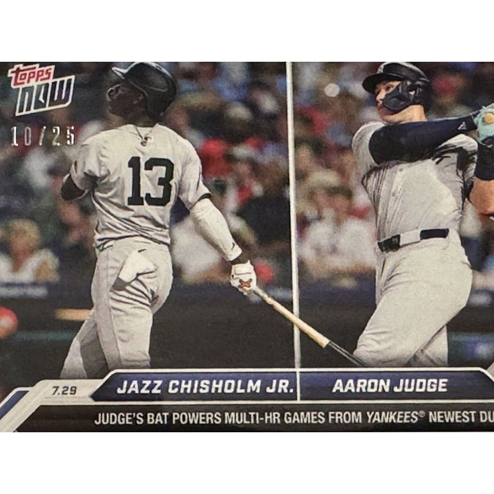 10/25 Jazz Chisholm Jr./Aaron Judge 2024 Topps Now MLB Yankees Card 490 PR: 2338